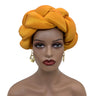 Exaggerated Big Braid Head Band African Raw Silk Turban Cap for Women Nigeria Wedding Party Headpiece Female Headband