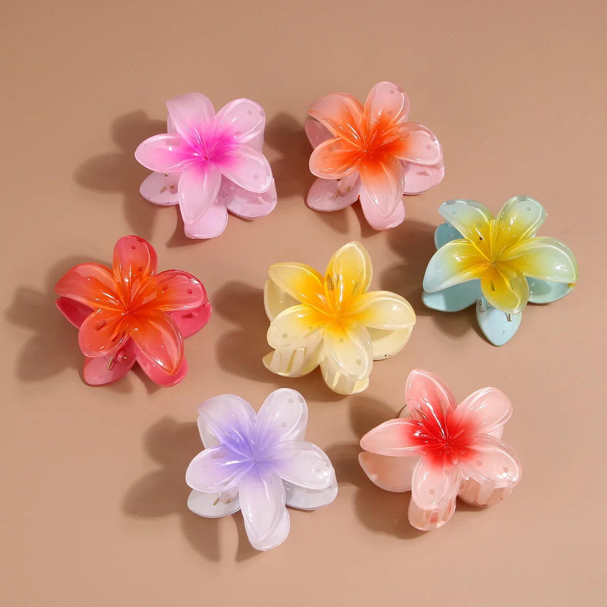 2Pcs Flower Hair Claw Clips for Women Gradient Large Claw Clips for Thick Hair Girls No-slip Hairpins Women Hair Accessories