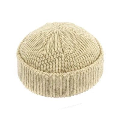 Unisex Autumn Warm Cap New Fashion Men's Beanie Winter Knit Hat Boy Skullcap Sailor Cap Cuffs Retro Navy Short Hat Solid Color