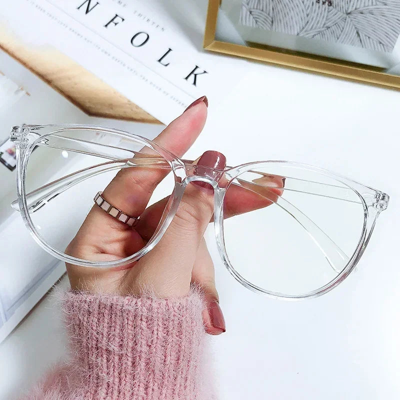 Transparent Anti-blue Light Glasses Oval Frame Computer Glasses Women Men Eyewear Blocking Glasses Optical Spectacle Eyeglases
