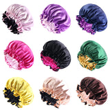 New Women Reversible Satin Bonnet Hair Caps Double Layer Adjust Sleeping Cap Extra Large Round Nightcap Head Wrap Shower Caps