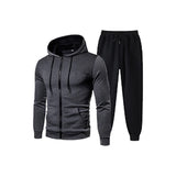 2023 Autumn and Winter New European and American Solid Color Fleece Sweater Pants Men's Casual Zipper Sports Hat Set