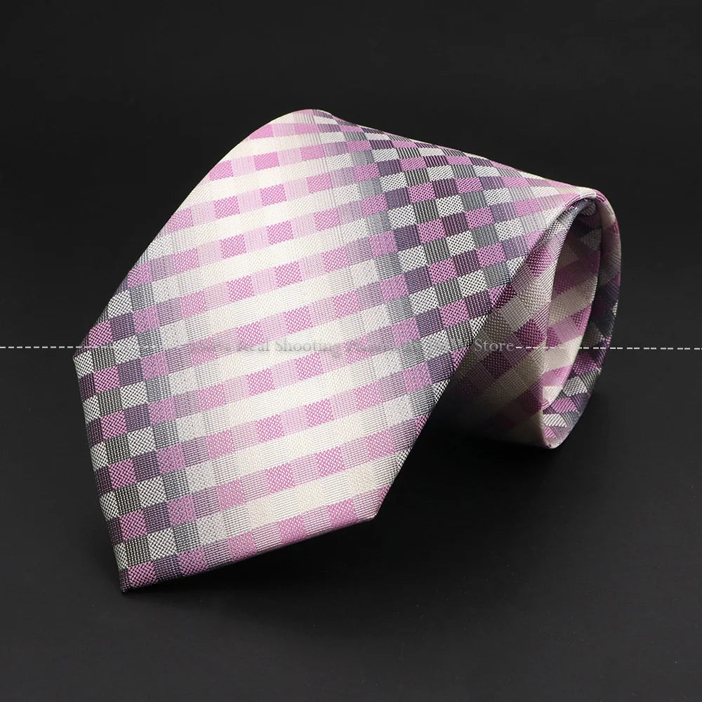 New Design Wedding Men Tie Purple Solid Striped Paisley Flower Neckties Men Business Dropshipping Groom Collar Accessories Gift