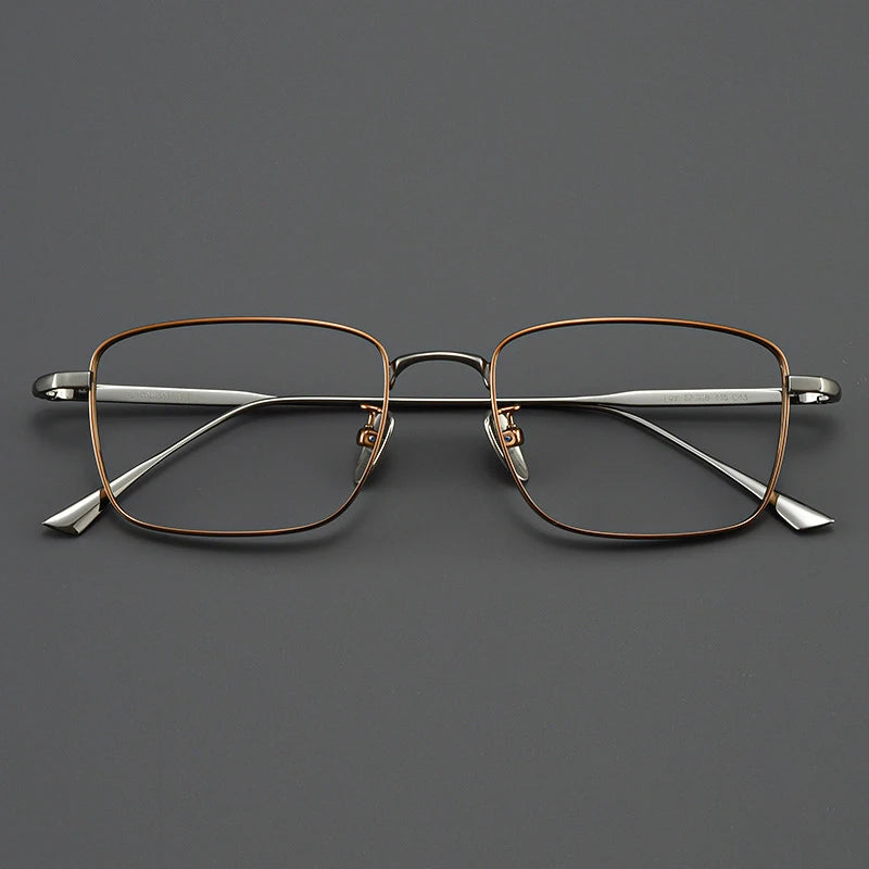 Xbora Men's Ultra-Light Pure Titanium Glasses Frame Business Square Flexible Optical Women's Prescription Eyelasses 1908