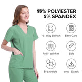 New Scrubs Set Medical Uniforms Stretch Scrub Tops with Pocket Pants Nurse Uniform Doctor Surgery Overalls Beauty Salon Workwear