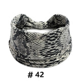 Leopard Print Headbands for Women Wide Boho Turban Head Wraps Cotton Knotted Elastic Hairbands Non Slip Workout Hair Accessories