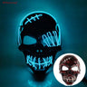 One-Eyed Pirate Skull LED Glow Mask Halloween Party Cosplay Props Prank Toy Cold Light Horror Ghost AC188