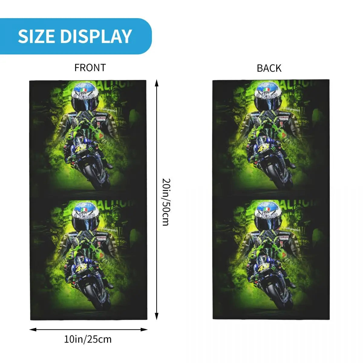 Motorcycle Racing Rossis Neck Gaiter Women Men Windproof Winter Bandana Scarf for Hiking