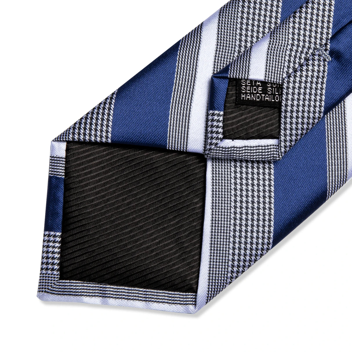 Luxury Blue Striped Polyester Ties for Men 8cm Width Wedding Business Prom Necktie Pocket Square Cufflinks Gift Men Accessories