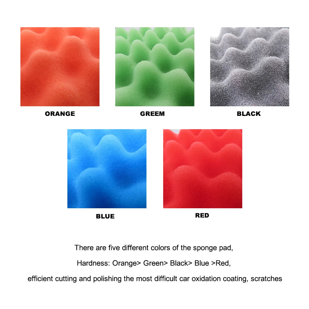 8Pcs Buffing Pad Set Thread 3/5/7inch Auto Car Repair Polishing pad Kit for Car Polisher+Drill Adaptor Power Tools accessories