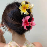 3 Inch Gradient Flower Hair Claw For Women Elegant Resin Floral Hair Clip Fresh Sweety Flower Gripper Girls Hair Accessories