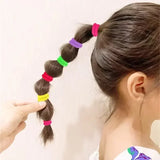 50/100Pcs Colorful Basic Nylon Ealstic Hair Ties for Girls Ponytail Hold Scrunchie Rubber Band Kid Fashion Hair Accessories