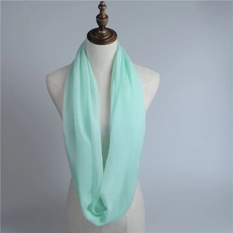 Korea Solid Color Chiffon Pullover Silk Scarf Women Summer Thin Long Beach Towel Travel Anti-UV Breathable Sunscreen Scarve P11