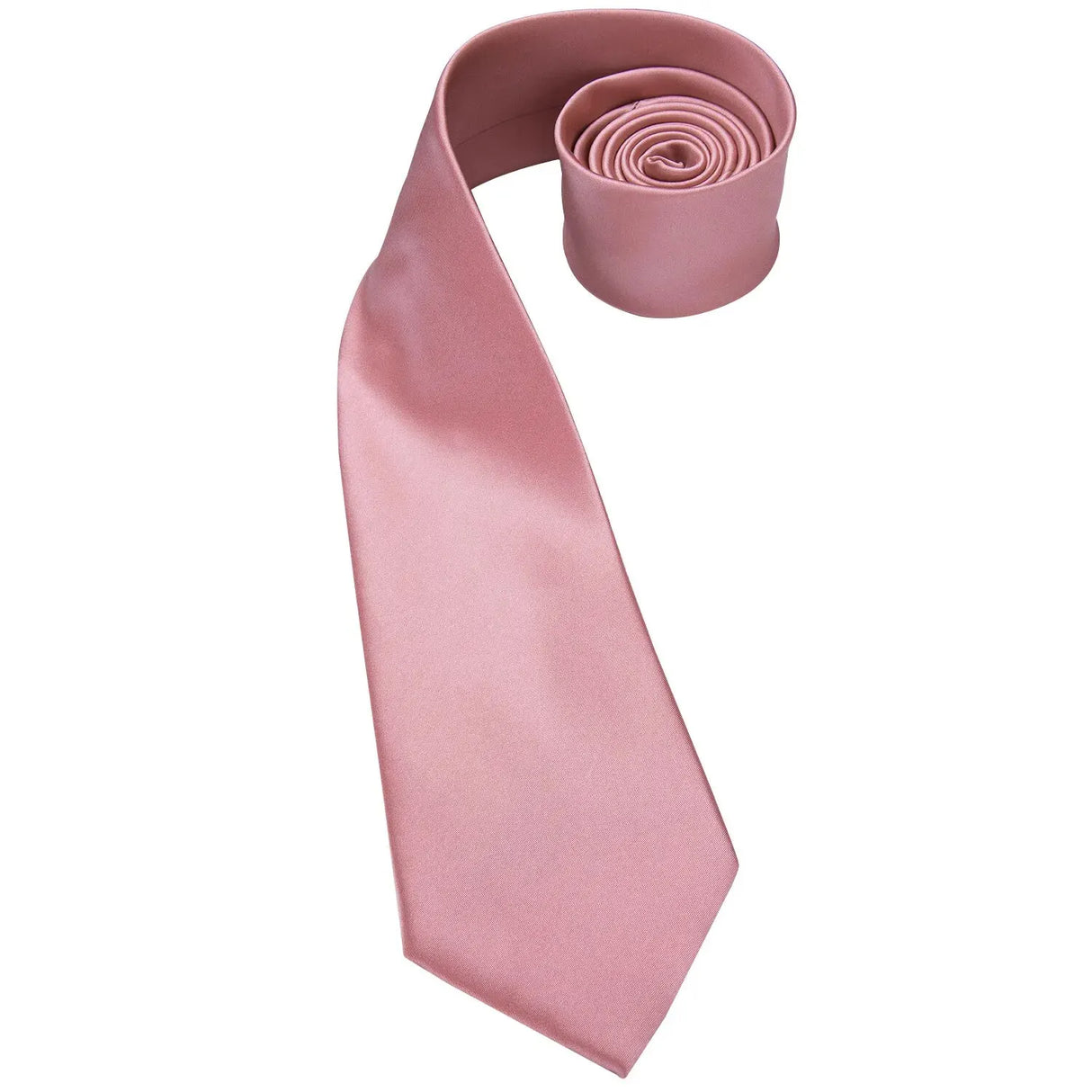 Hi-Tie Designer Dusty Pink Solid Silk Wedding Tie For Men Hankerchief Cufflink Set Gift Men Necktie Fashion Business Party