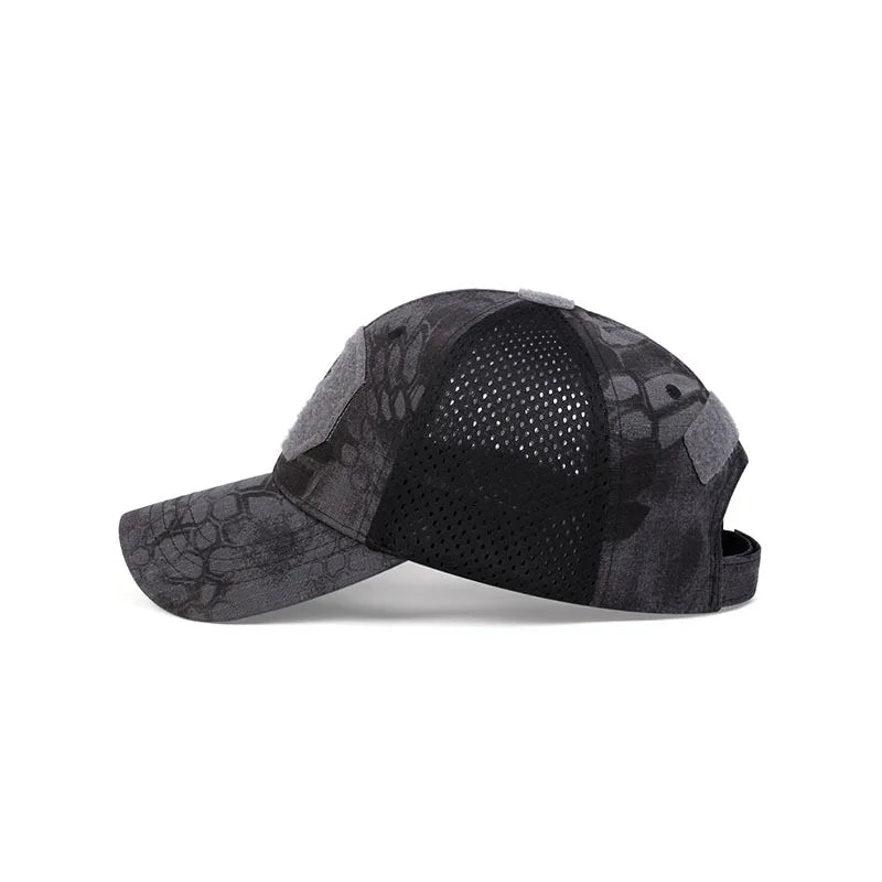 Fashion Unisex Skull Embroidered Top with Patch Breathable BaseballCap Military fans outdoor camouflage Adjustable Casual SunHat
