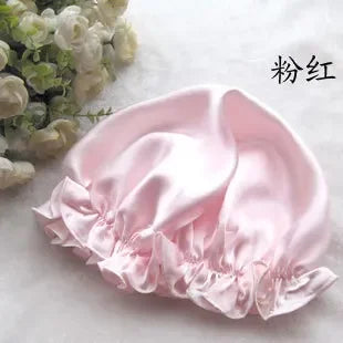 100% Mulberry Silk Nightcap Hair Styling Pure Silk Sleeping Hat Free Shipping