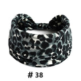 Leopard Print Headbands for Women Wide Boho Turban Head Wraps Cotton Knotted Elastic Hairbands Non Slip Workout Hair Accessories