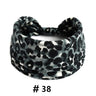 Leopard Print Headbands for Women Wide Boho Turban Head Wraps Cotton Knotted Elastic Hairbands Non Slip Workout Hair Accessories