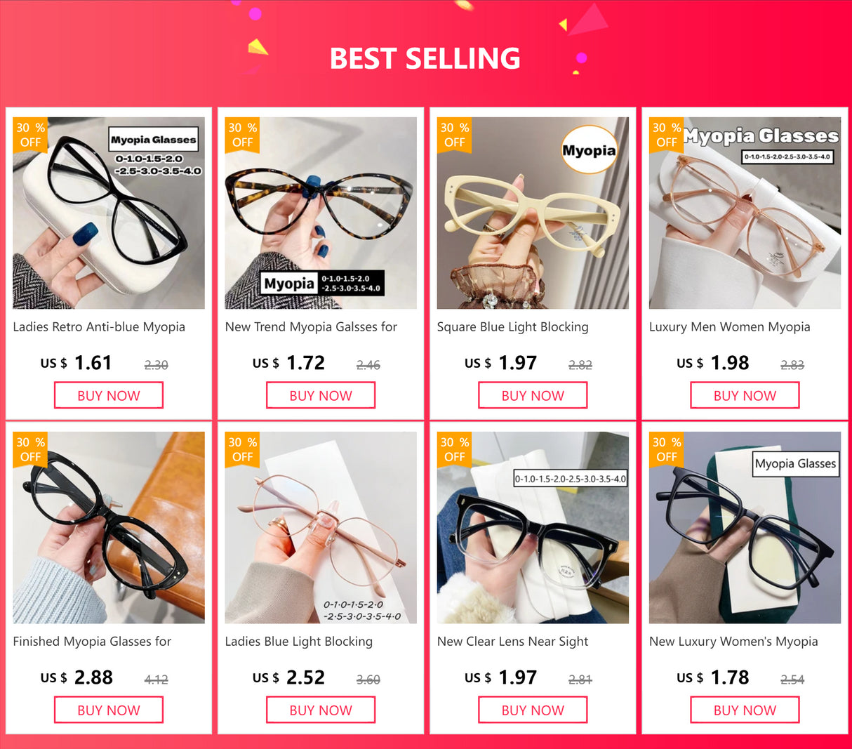 New Clear Lens Near Sight Myopia Glasses Large Sqaure Minus Diopter Eyewear Fashion Ultralight Trendy Eyeglasses for Men Women