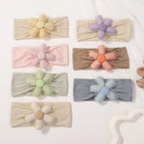 1Pc Baby Nylon Headscarf Astique Suitable Newborn Girl Flower Handmade Headband Elastic Hairband Turban Toddler Hair Accessories