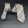 Luxury 7CM Mens Necktie Paisley Ties For Man Groomsman Jacquard Woven Gold Orange Color Neck Tie Business Party