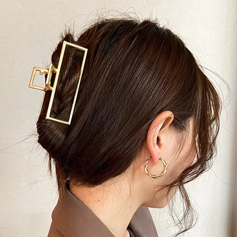 Fashion Geometric Metal Hair Claw Clips for Women Vintage Hair Clamps Crab Headband Hairpin Girls Hair Accessories Headwear