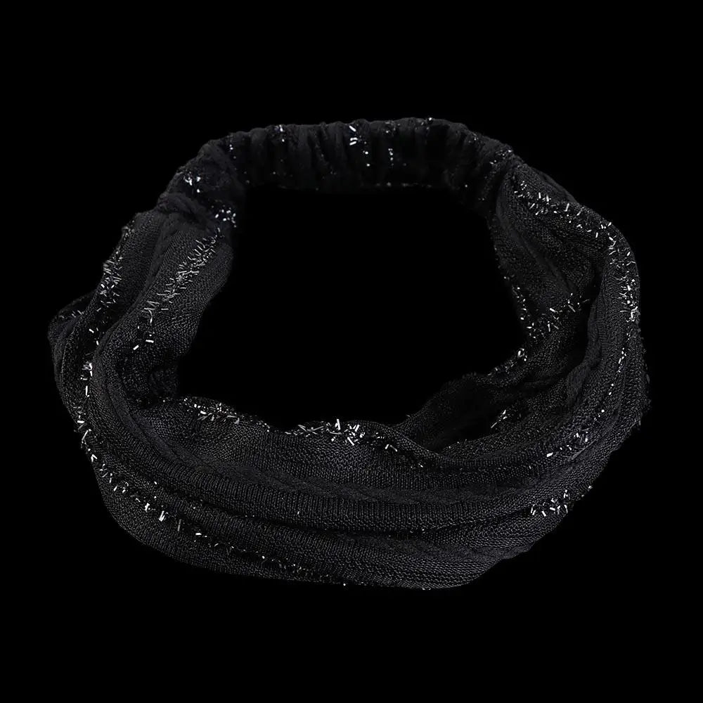 White Hair Elastic Hair Band Sequin Shiny Cloth Mother Hair Hoop Women Headband Korean Headwear Wide Hair Band Mesh Hairbands