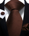 Corbata de marca de moda hecha a mano, sólida, con pañuelo y gemelos, para hombre, corbata, traje, camisa, accesorios de boda, regalos para hombre.