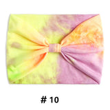 Tie Dye Headbands for Women Wide Turban Headwrap Knotted Vintage Hairbands Cotton Bandanas Bandage Headscarf Hair Accessories