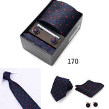 Men's Tie Gift Box With Neckties Handkerchiefs Cufflinks Tie Clips 6-Piece sets Group Business Wedding Festival Formal Ties