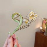 New Women Metal Hair Claw Elegant Gold Flowers Hair Clips Barrette Crab Headband Ponytail Clip Headwear hair accessories tiara