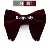 Men's Business Bow Tie Velvet  Royal Blue Burgundy Double Deck Big Bowtie Fashion New Mens Wedding Horns Bowties Gifts for Men