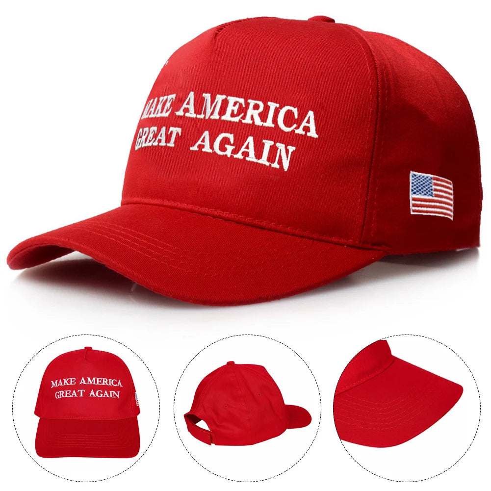 2025 Donald Trump Merchandise American Trucker Hat MAGA Slogan USA Flag KAG President 45-47 Baseball Cap
