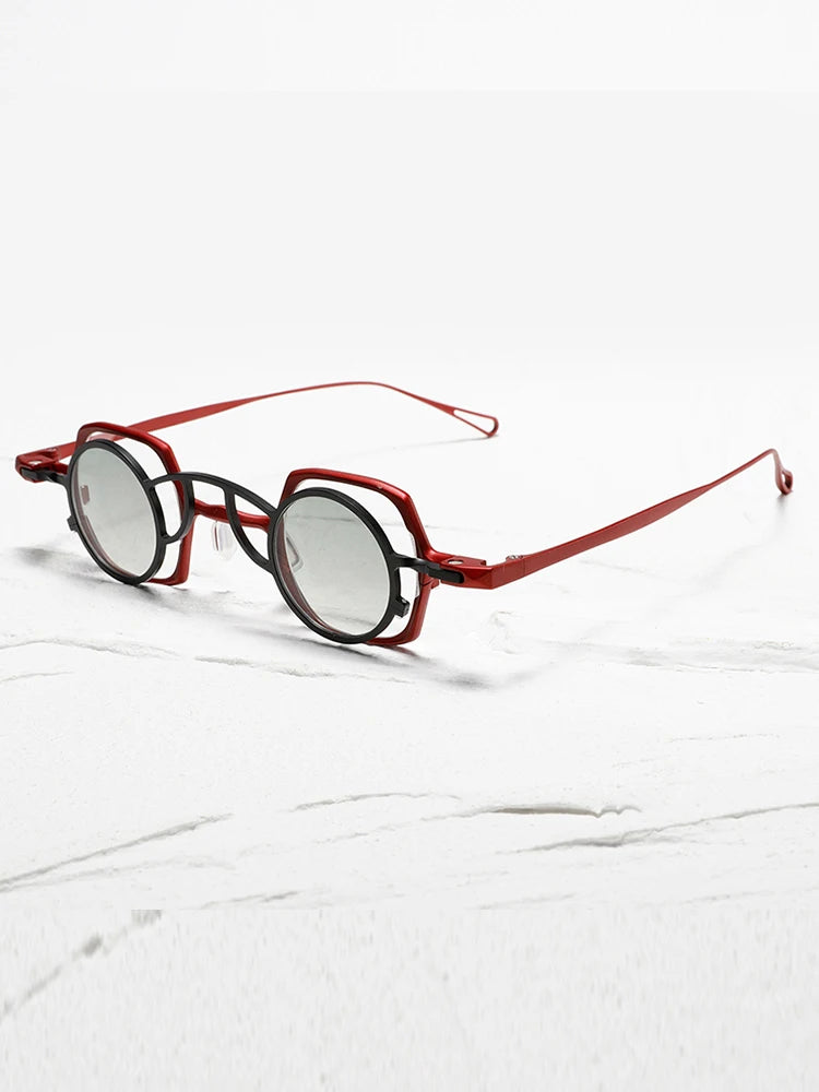 High quality pure titanium small glasses retro frame for men and women suction clip optical glasses frame for prescription glass