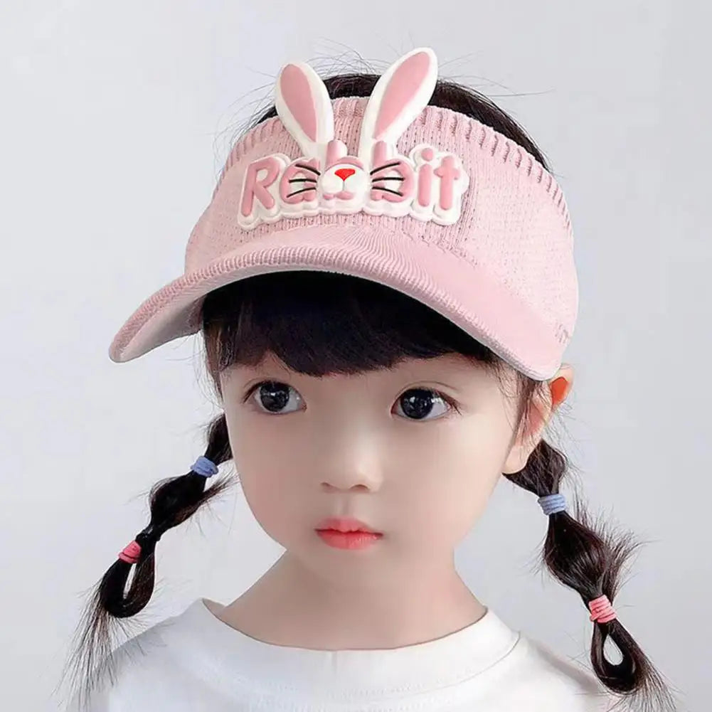 Kids Baseball Hat Empty Top 3D Rabbit Ears Baby Sun Hat Lovely Summer Hat Beach Sun Visor Cap Outdoor Supply For Girls Boys