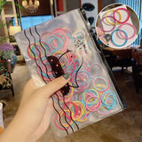 100Pcs/Set Girls Elastic Hair Bands Girls Hair Accessories 2.5cm Colorful Rubber Band Children Ponytail Holder Kids Hair Ties