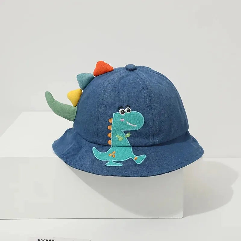Cartoon Dinosaur Baby Fisherman Caps Korean Spring Summer Kids Outdoor Sun Hats For Boy Girl Casual Cute Kids Bucket Hats