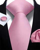 Corbata de marca de moda hecha a mano, sólida, con pañuelo y gemelos, para hombre, corbata, traje, camisa, accesorios de boda, regalos para hombre.