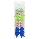 10Pcs/Set New Cute Solid Ribbon Bowknot Hair Clips for Baby Girls Handmade Bows Hairpin Barrettes Headwear Kids Hair Accessories