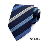 New 8cm Mens Tie Striped Patterned Man Necktie Neck Tie Jacquard Woven Ascot Cravat Neckwear For Gentleman Wedding  Party