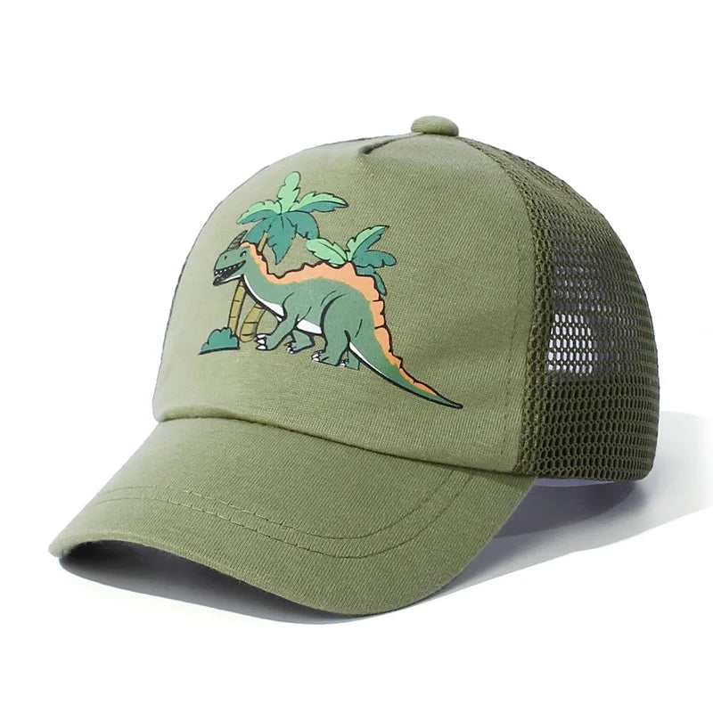 Summer Baby Boy Cap Dinosaur Mesh Kids Sun Hats for Girls Accessories Sports Travel Children Baseball Caps Adjustable 0-5Y