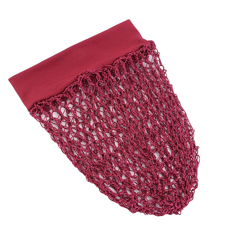 Women Stretchy Wide Band Crochet Hair Snood Mesh  Net Wig Cap Head Cover Care Nightcap Pocket Wrap Dreadlock Headwear