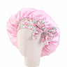 Kids Girls Sleep Cap Floral Print Hair Bonnet Satin Night Sleep Hat Turban Sleeping Hat Children Hair Care Bonnet Nightcap Caps