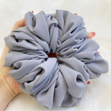 Elastics Chiffon Hair Band Solid Color Big Circle Scrunchies for Women Girl Ponytail Holder Hair Rope Hairband Hair Accessoires