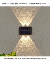 Courtyard Wall Decorative Lights Household Outdoor Lighting Luminaires Solar Convex Mirror Up And Down Light Wall Lamps