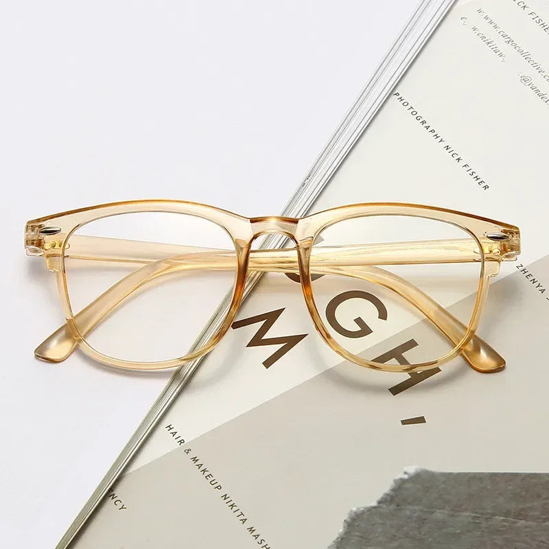 Anti Blue Light Optical Glasses Ultra Light Graduated Lenses Near Sight Prescription Glasses Men Ladies Square Myopia Eyewear