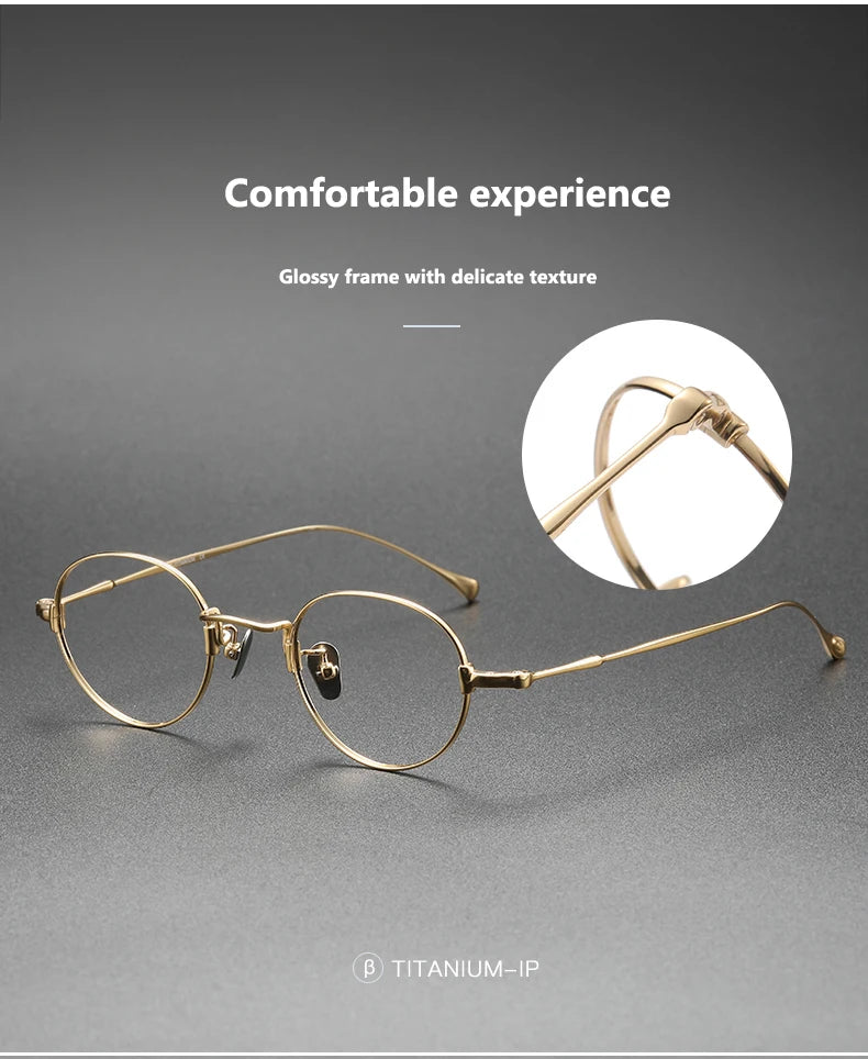 Pure Titanium Glasses Frame Men Women Vintage Round Brand Design Eyeglasses Frames New Titan Eyewear High Quality Spectacles