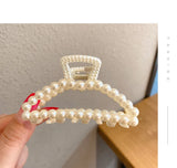 5pcs/set Korean Imitation Pearl Hairpins Geometric Hair Claws Bath Large Catch Clip Shark Clip Back Head Women Hair Accessories