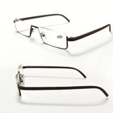 Men Women Metal Blue Light Blocking Reading Glasses with Case TR90 Half Frame HD Prescription Eyewear Presbyopia Diopter