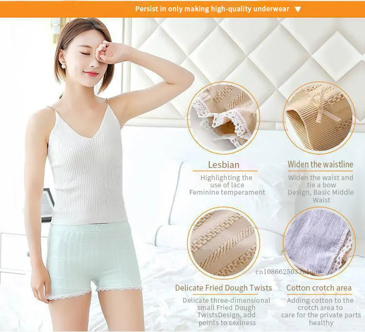 One Size Sexy Lace Seamless Shorts Sexy Short Pants Women Safety Pants for Dress Panties Skirt Shorts Women Breathable Shorts